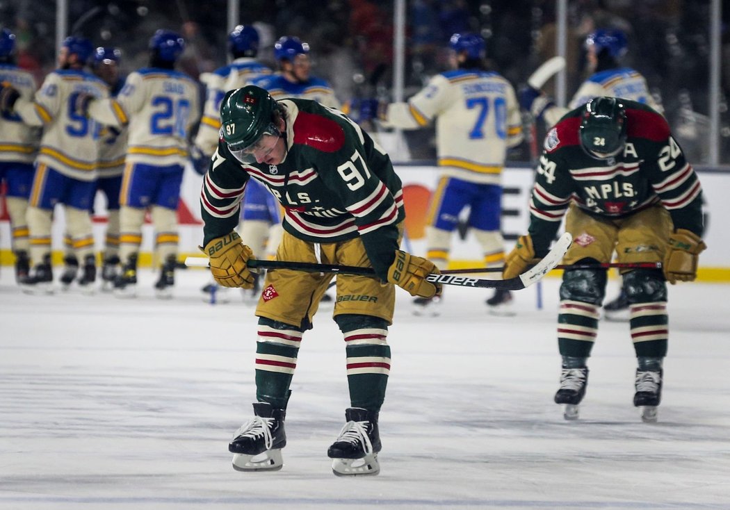 Zklamaní hokejisté Wild po prohraném Winter Classic