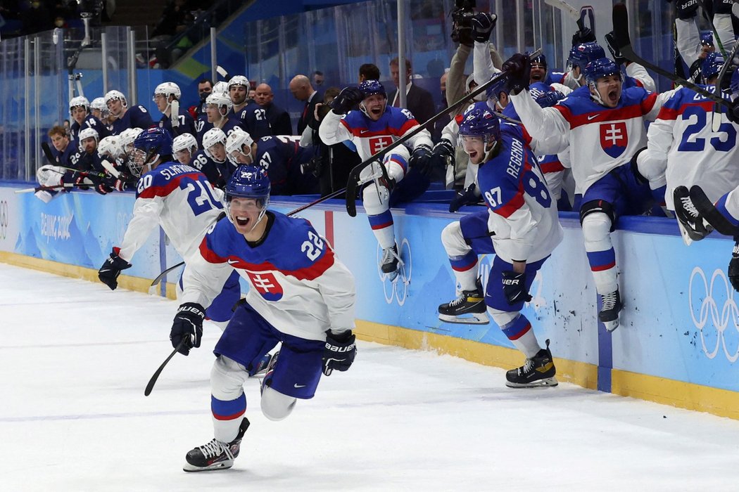 Slovenská euforie po postupu přes USA na nájezdy ve čtvrtfinále olympijského turnaje