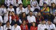 V hledišti během českého utkání nechyběla ani olympijská vítězka Eva Samková