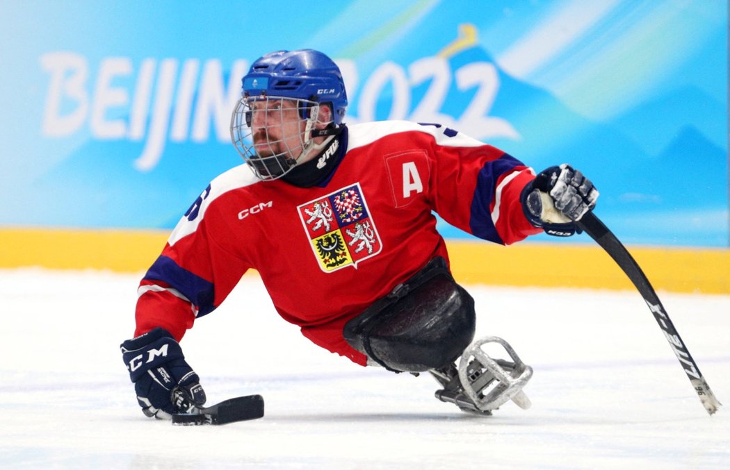 Zdeněk Krupička v zápase proti Slovensku na paralympiádě v Pekingu