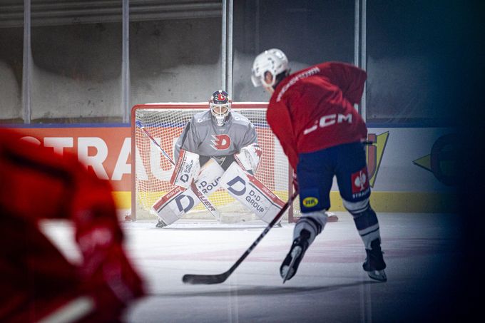 Šero, kaluže a bílé dresy v mlze. Dávejte mi lob na modrou, vtipkoval Mandát před CHL Šero, kaluže a bílé dresy v mlze. Dávejte mi lob na modrou, vtipkoval Mandát před CHL