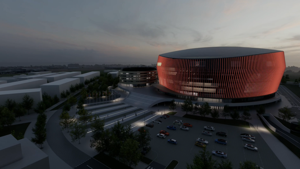 Noční pohled na ambiciózní projekt v Pardubicích