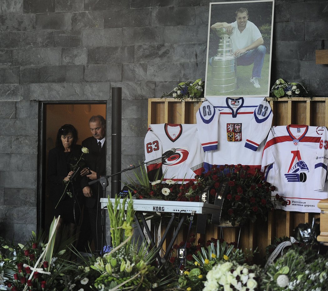 Pohřeb českého hokejisty Josefa Vašíčka v Havlíčkově Brodě