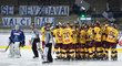 Hokejisté Jihlavy slaví první výhru ve finále proti Kladnu