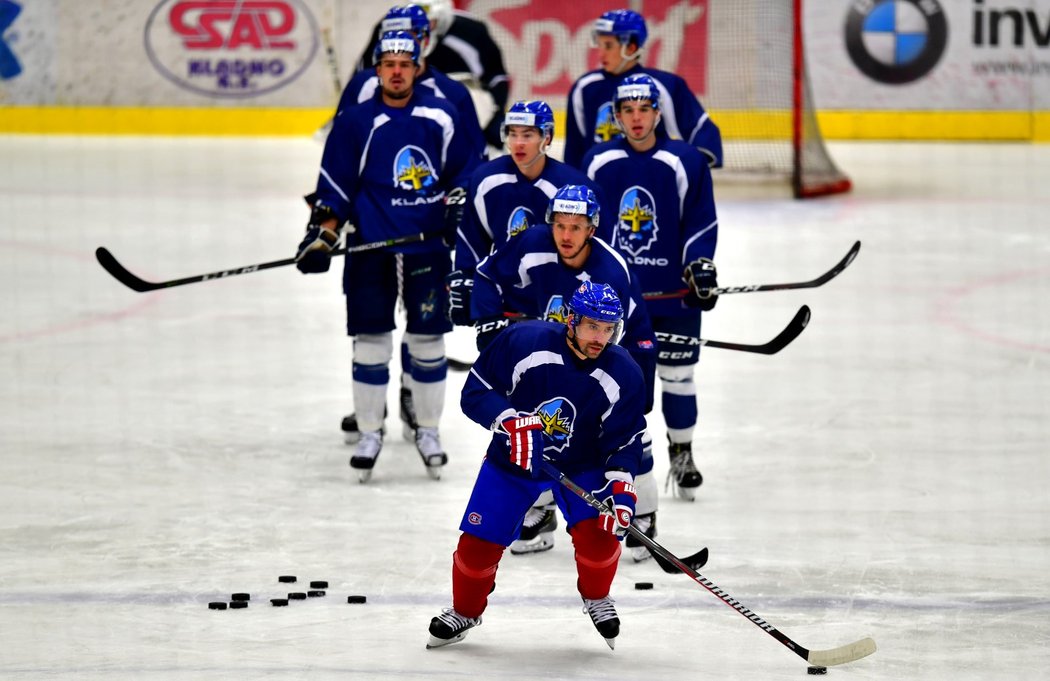 Tomáš Plekanec při tréninku s kladenskými Rytíři