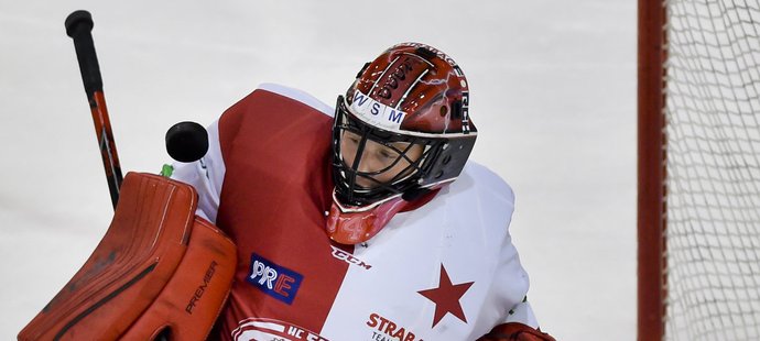 Brankář hokejové Slavie Dominik Frodl