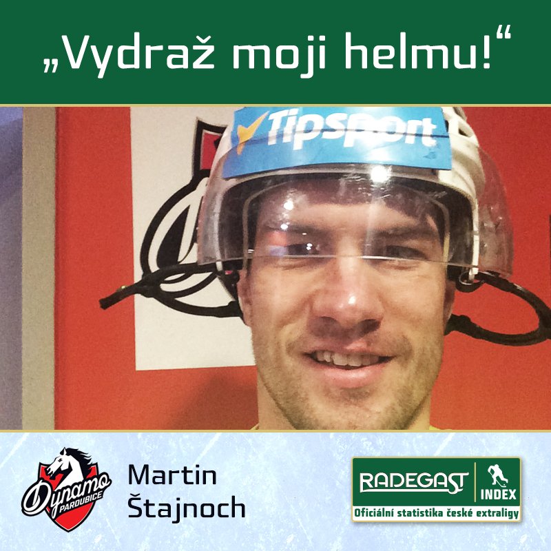 Martin Štajnoch (Pardubice) draží helmu