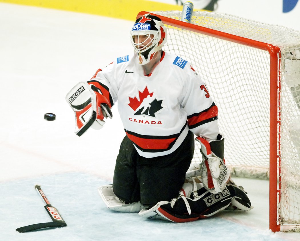 Martin Brodeur během stříbrného MS v roce 2005.