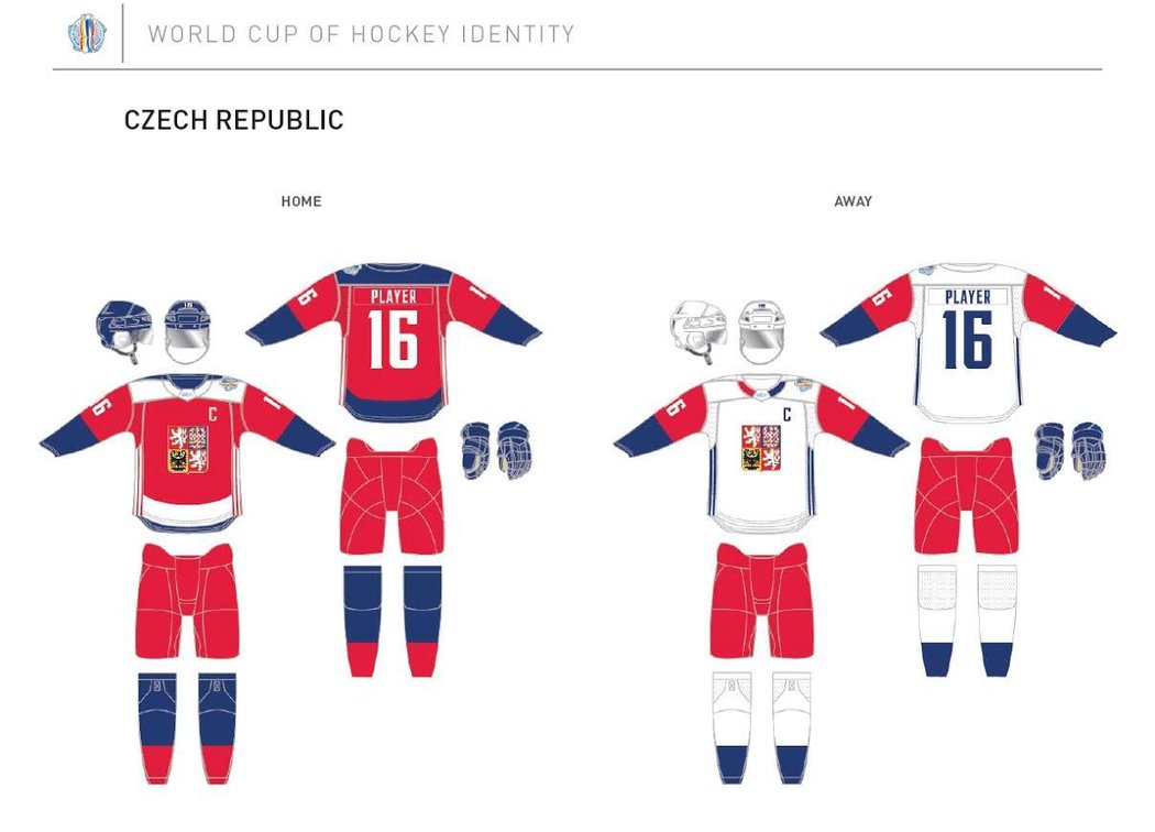 Dresy české reprezentace pro Světový pohár v Kanadě 