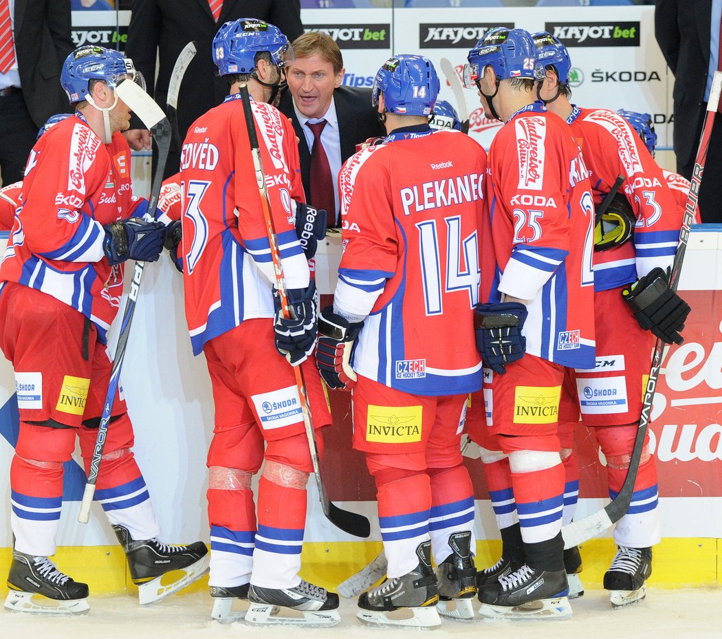 Oddechový čas českého týmu v utkání Euro Hockey Tour s Ruskem