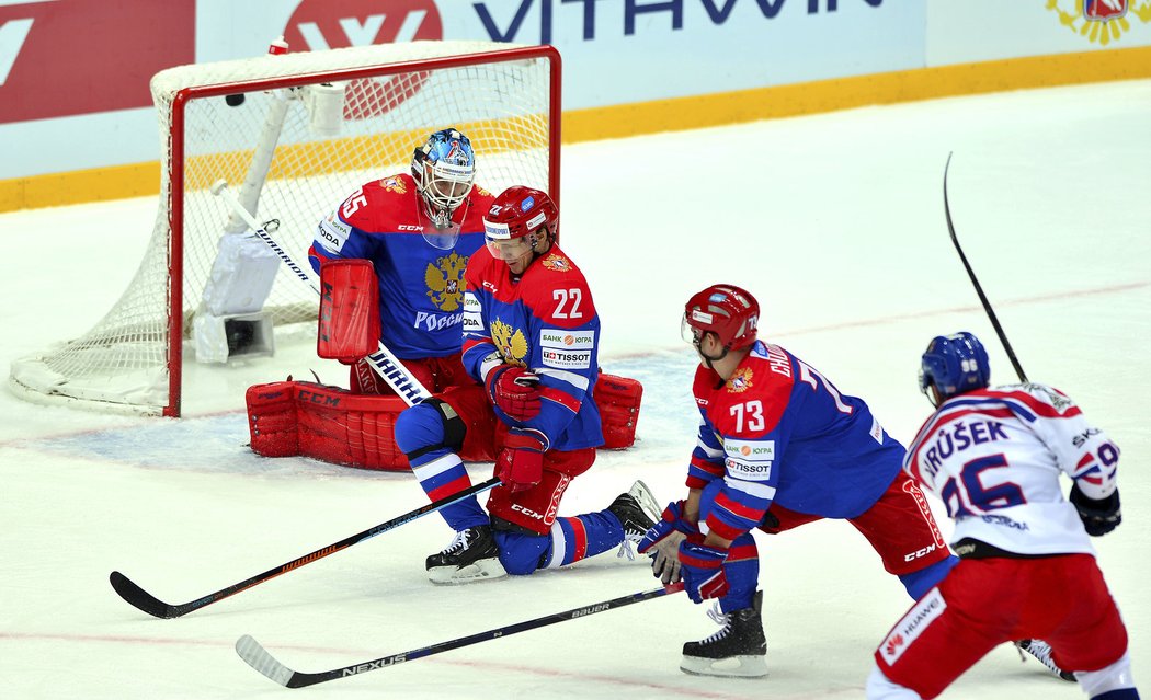 Richard Jarůšek vstřelil svůj první gól za reprezentaci v zápase proti Rusku.