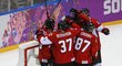 Hokejisté Kanady se radují z postupu do finále olympijských her