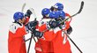Čeští hokejisté do 18 let se radují z gólu