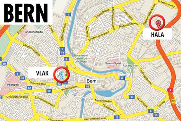 Bern - Cesta z nádraží na stadion Bern - Cesta z nádraží na stadion