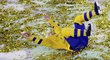 Střelec rozhodujícího švédského nájezdu Filip Forsberg se raduje ze zisku titulu mistrů světa