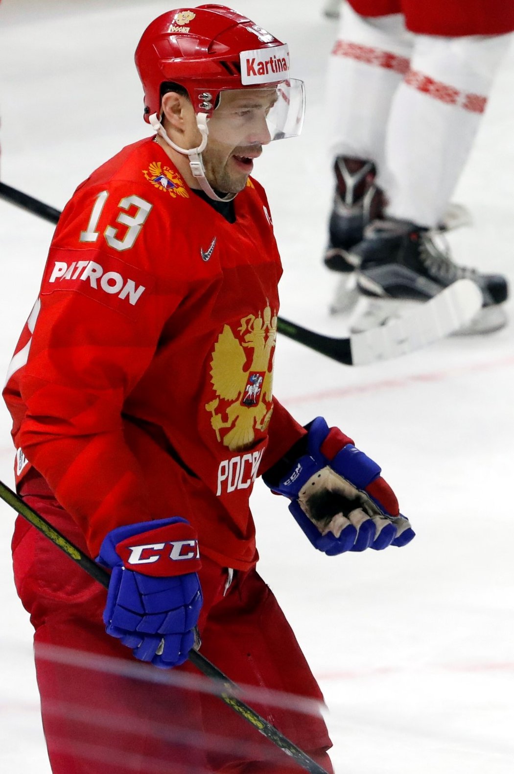 Ruský ostrostřelec Pavel Datsyuk se raduje ze vstřelené branky