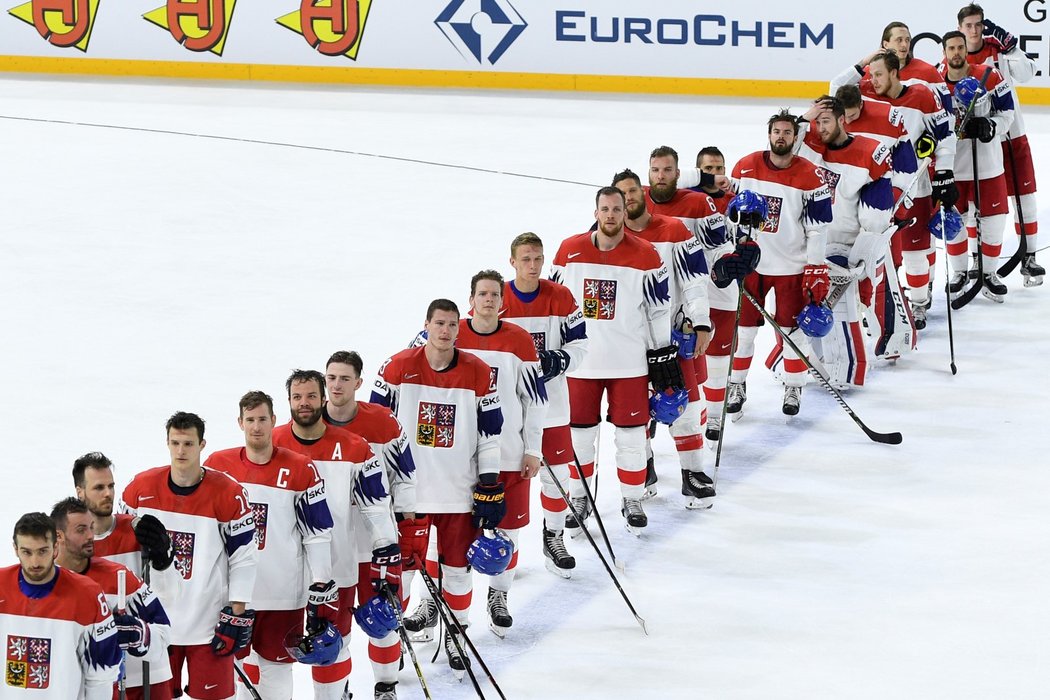 Čeští hokejisté si poslechli již počtvrté na světovém šampionátu národní hymnu