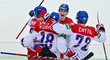 Čeští hokejisté se radují z gólu
