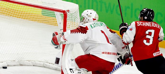 Hokejisté Rakouska v souboji s Běloruskem