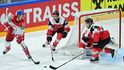 Kapitán hokejové reprezentace Roman Červenka operuje u rakouské branky