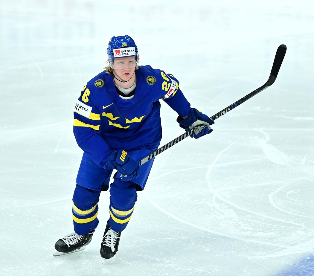 Švédský obránce Rasmus Dahlin na mistrovství světa ve Finsku