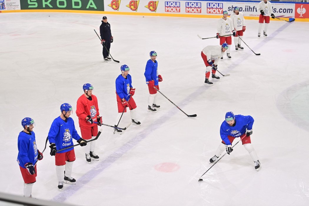 Příprava českých hokejistů před duelem s Kanadou
