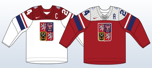 Dresy hokejistů České republiky pro domácí mistrovství světa 2024 Dresy hokejistů České republiky pro domácí mistrovství světa 2024