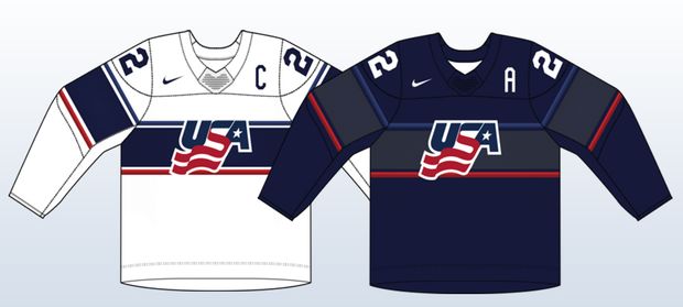 Dresy hokejistů USA pro mistrovství světa v Česku 2024 Dresy hokejistů USA pro mistrovství světa v Česku 2024