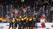 Němečtí hokejisté slaví vítězství 2:1 v prodloužení nad českou dvacítkou