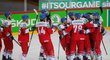 Čeští hokejisté se radují z důležité výhry nad Dánskem
