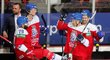 Čeští hokejisté se radují z výhry proti Švédsku po senzačním obratu