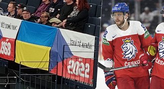 Čeští fanoušci v Tampere vyvěsili ukrajinskou vlajku. Museli ji sundat...