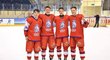 Čeští mladíci včetně Martina Ryšavého (druhý zleva) překvapili na World Hockey Challenge celkovým třetím místem