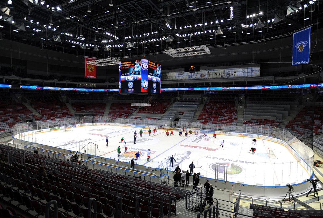 Čeští hokejisté poprvé trénují v olympijské hale v Soči