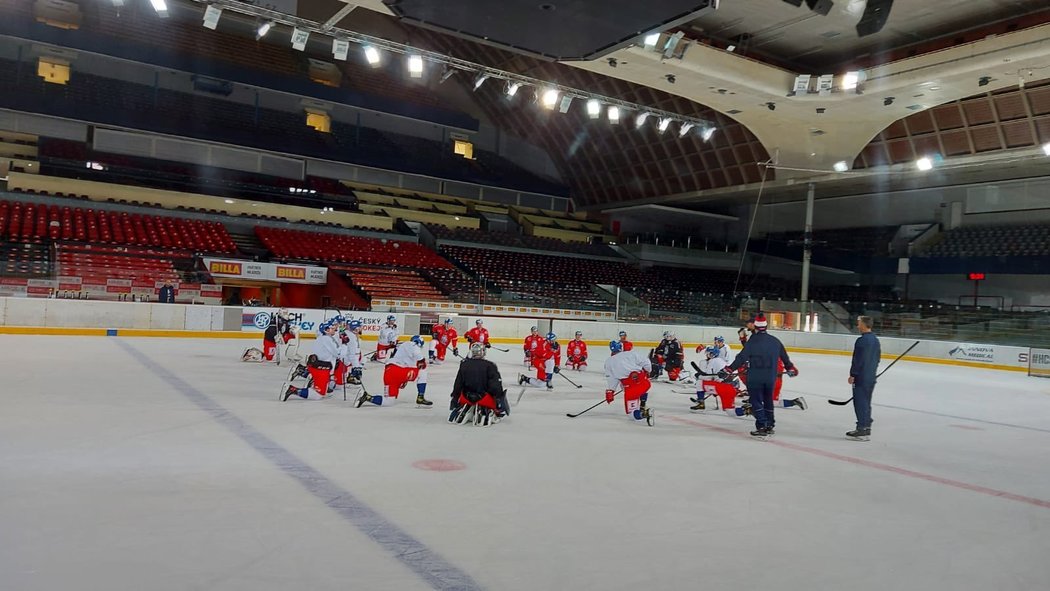 Příprava hokejové reprezentace v pražské Tipsport Aréně