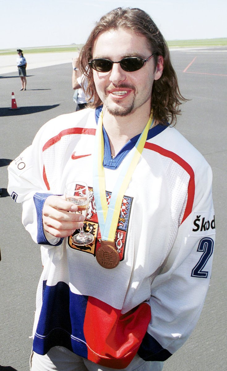 David Moravec se zlatou medailí z mistrovství světa v roce 2001