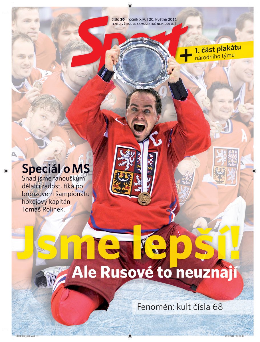 Titulka pátečního Sport Magazínu