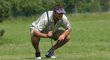 2001. Roman Čechmánek na golfu před vyhlášením Zlaté hokejky