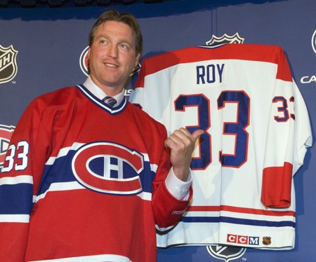 Bývalý gólman Montrealu a Colorada Patrick Roy, jehož dres bude na podzim 2008 vyvěšen v Montrealu.