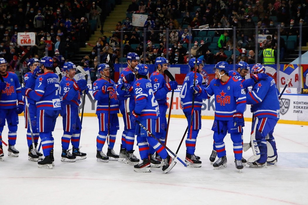 Hokejisté SKA Petrohrad slaví vítězství
