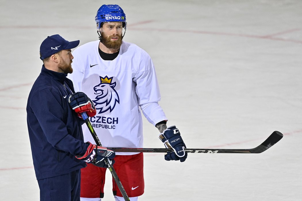 Jiří Sekáč s Filipem Pešánem na reprezentačním tréninku