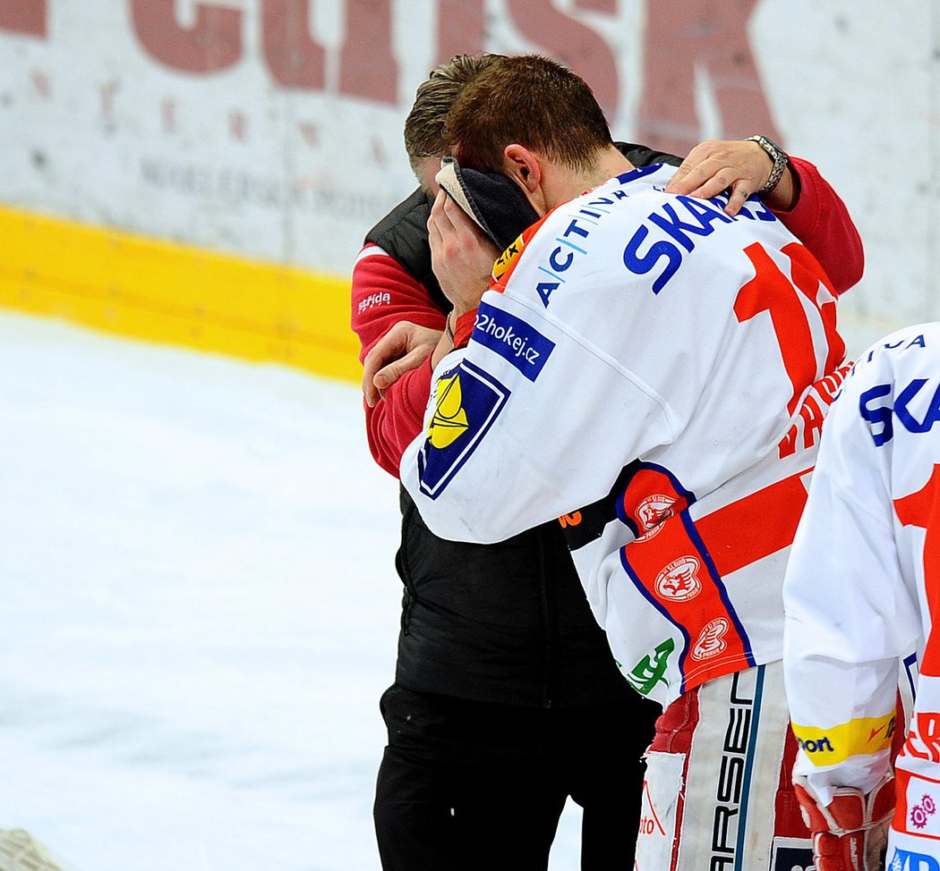 Slávistický obránce Jiří Vašíček si v předkole play off proti Litvínovem užil své.