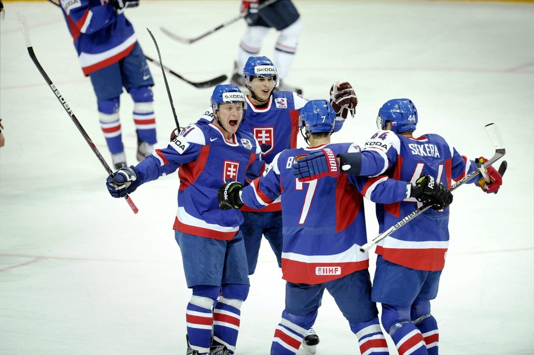 Slovácí se radují z vítězství nad USA, proti Američanům si připsali první tři body na šampionátu