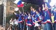 Slovenští fanoušci si spolu s hokejisty užívali obrovského úspěchu