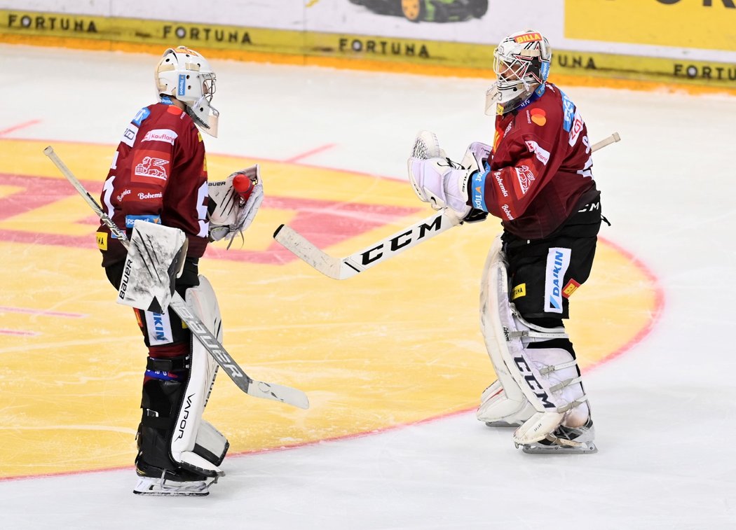 Střídání sparťanských brankářů Jakub Neužil odchází, do branky míří Alexander Salák