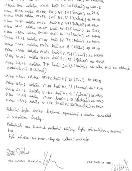 Zápis ze zápasu hanby, hokejového utkání Zlín - Sparta. Takhle to vypadá, když se tresty nevejdou do připraveného formuláře