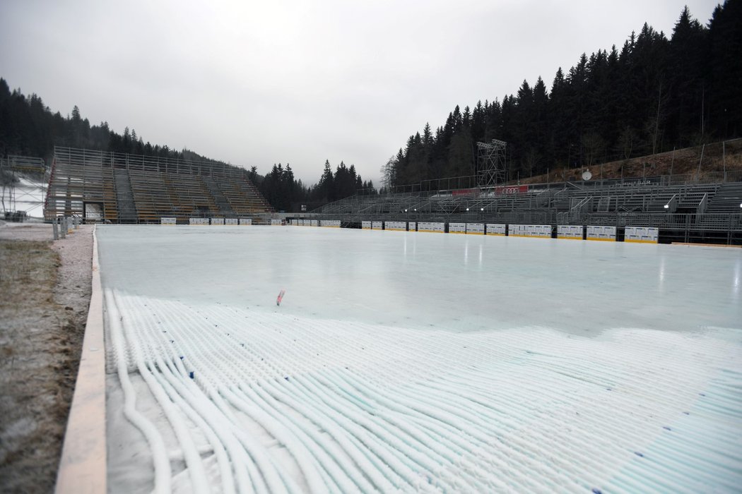Areál ve Špindlerově Mlýně, kde proběhne české hokejové Winter Classic s bohatým programem