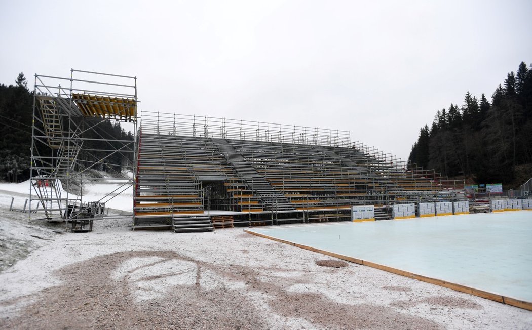 Areál ve Špindlerově Mlýně, kde proběhne české hokejové Winter Classic s bohatým programem