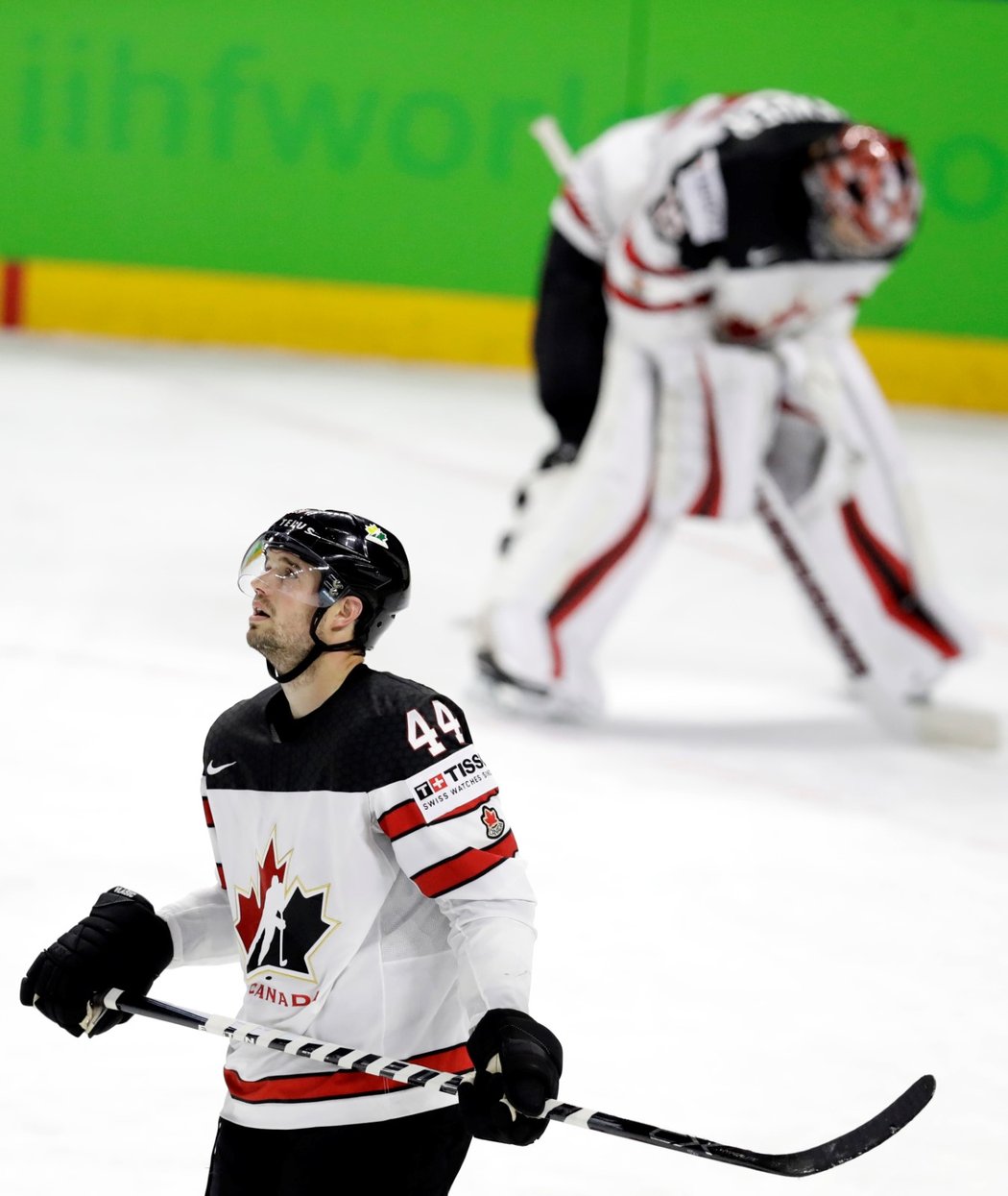 Zklamaní hokejisté Kanady po semifinálové prohře