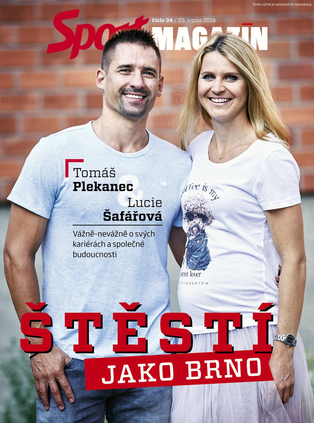 Tomáš Plekanec a Lucie Šafářová na titulní straně Sport Magazínu